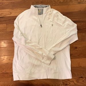 Polo Men XL White Lightweight zip sweater